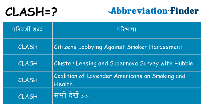 clash का क्या अर्थ है
