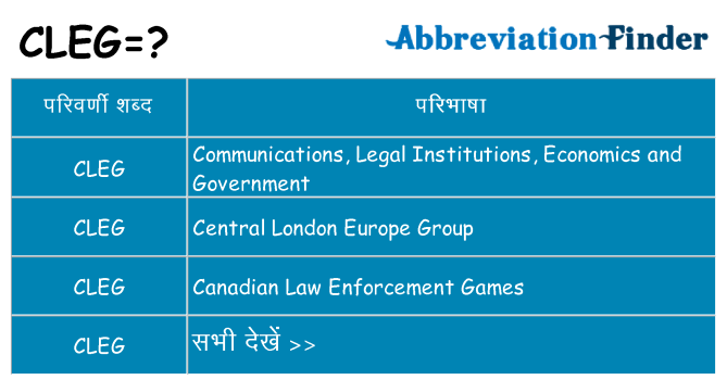 cleg का क्या अर्थ है