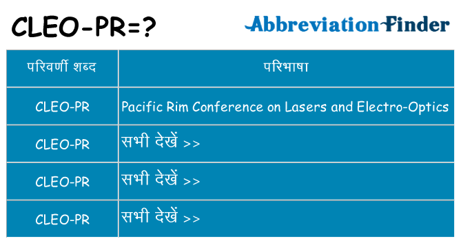 cleo-pr का क्या अर्थ है