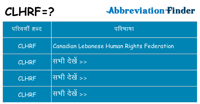 clhrf का क्या अर्थ है