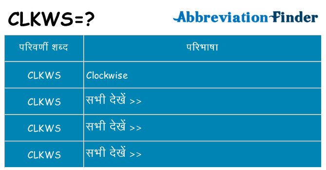 clkws का क्या अर्थ है