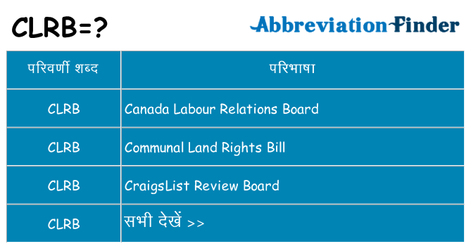 clrb का क्या अर्थ है