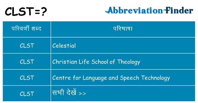 clst का क्या अर्थ है