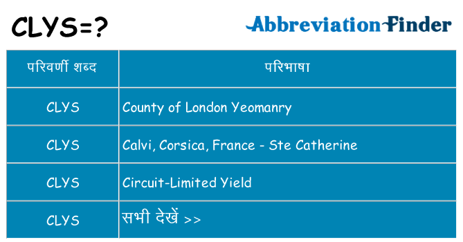 clys का क्या अर्थ है