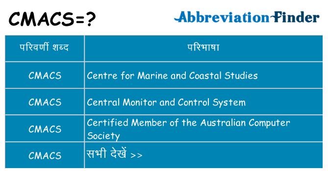 cmacs का क्या अर्थ है