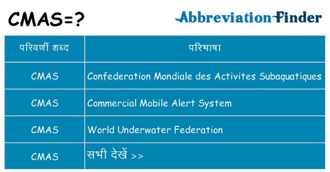 cmas का क्या अर्थ है