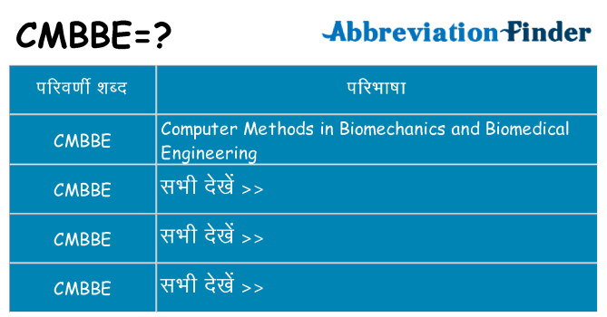 cmbbe का क्या अर्थ है
