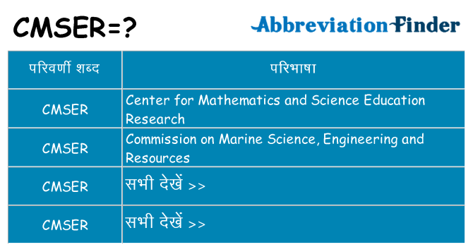 cmser का क्या अर्थ है