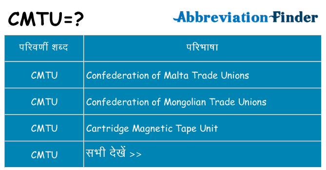 cmtu का क्या अर्थ है