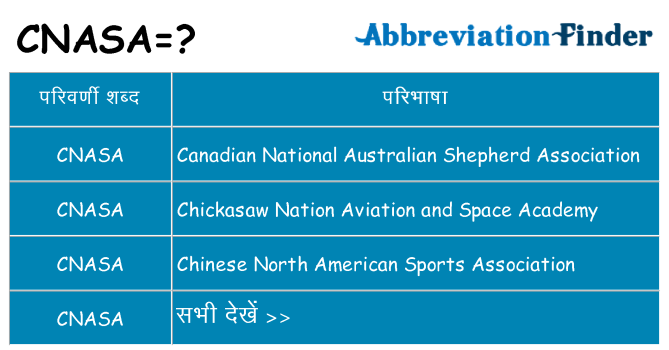 cnasa का क्या अर्थ है