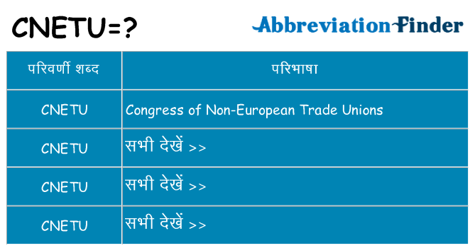 cnetu का क्या अर्थ है