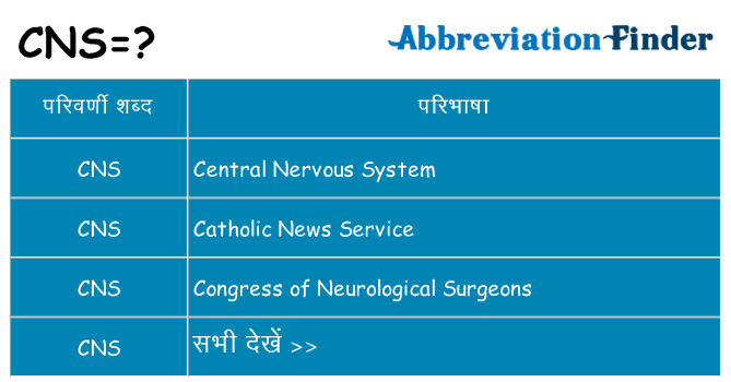 cns का क्या अर्थ है