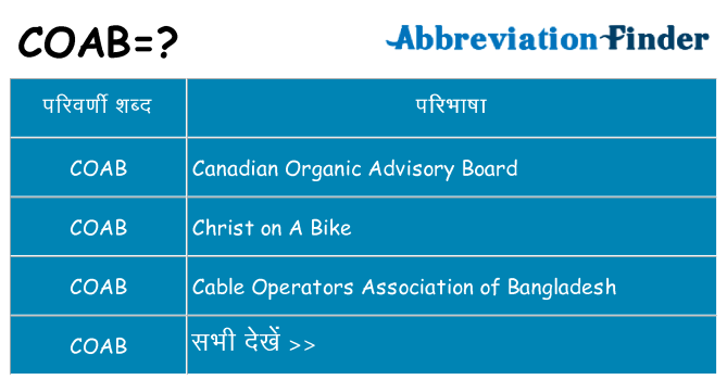 coab का क्या अर्थ है