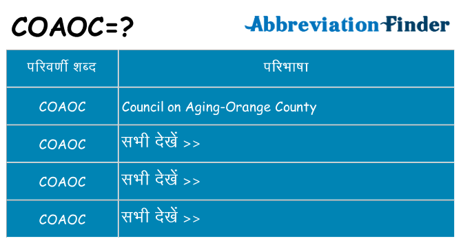 coaoc का क्या अर्थ है