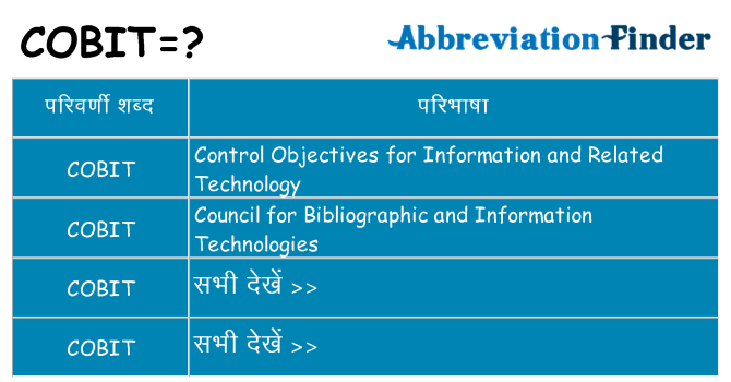 cobit का क्या अर्थ है
