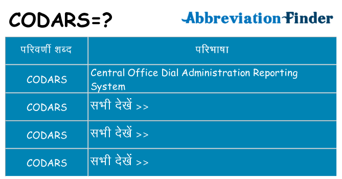 codars का क्या अर्थ है