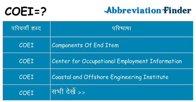 coei का क्या अर्थ है