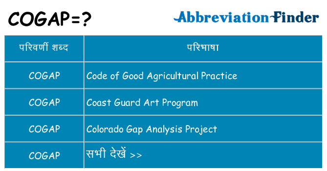 cogap का क्या अर्थ है