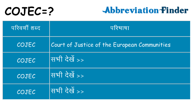 cojec का क्या अर्थ है