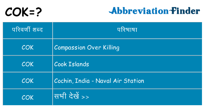 cok का क्या अर्थ है
