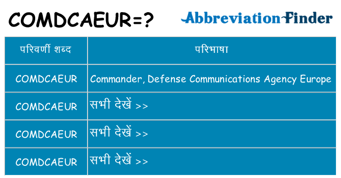 comdcaeur का क्या अर्थ है