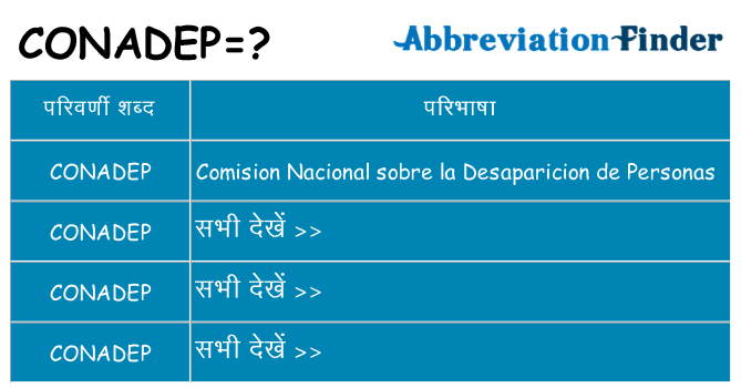 conadep का क्या अर्थ है