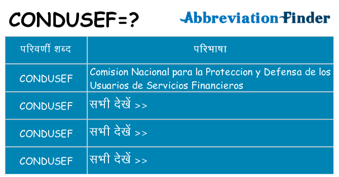 condusef का क्या अर्थ है
