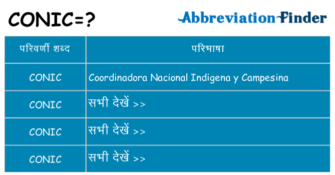 conic का क्या अर्थ है