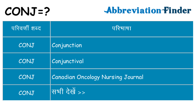 conj का क्या अर्थ है