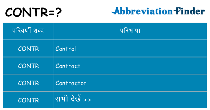 contr का क्या अर्थ है