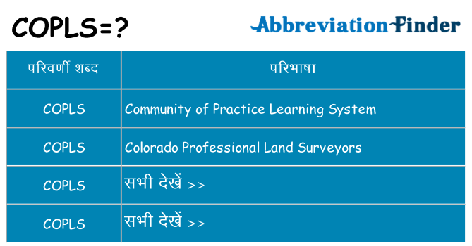 copls का क्या अर्थ है