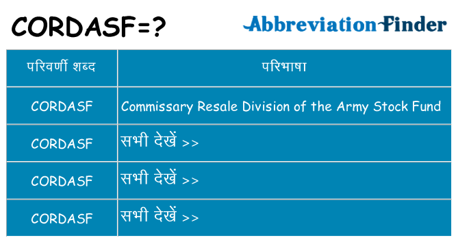cordasf का क्या अर्थ है