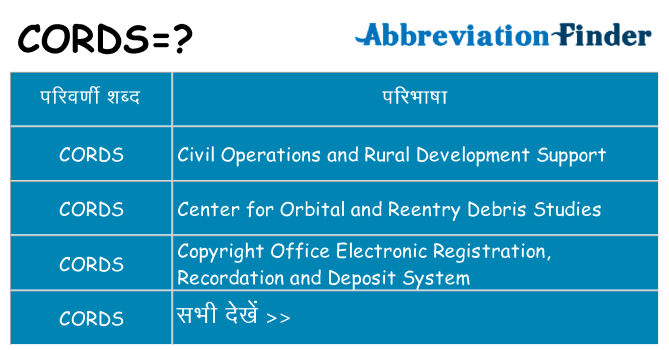 cords का क्या अर्थ है