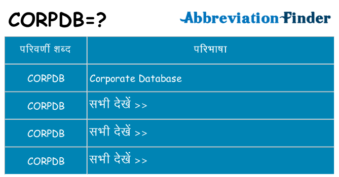 corpdb का क्या अर्थ है
