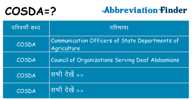 cosda का क्या अर्थ है
