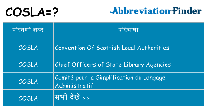 cosla का क्या अर्थ है