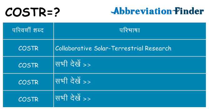 costr का क्या अर्थ है