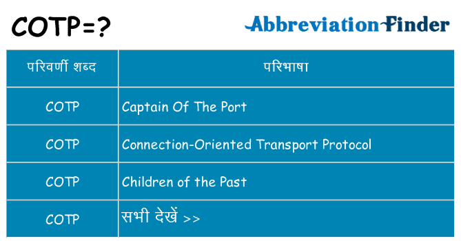 cotp का क्या अर्थ है
