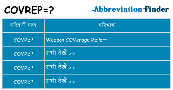 covrep का क्या अर्थ है