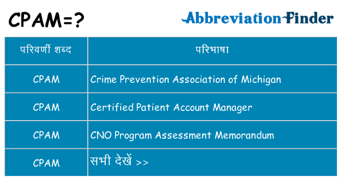 cpam का क्या अर्थ है