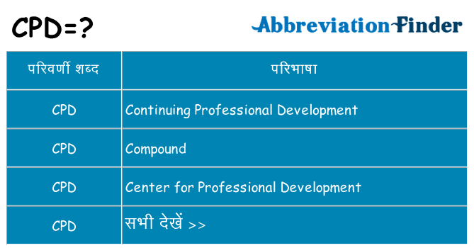 cpd का क्या अर्थ है