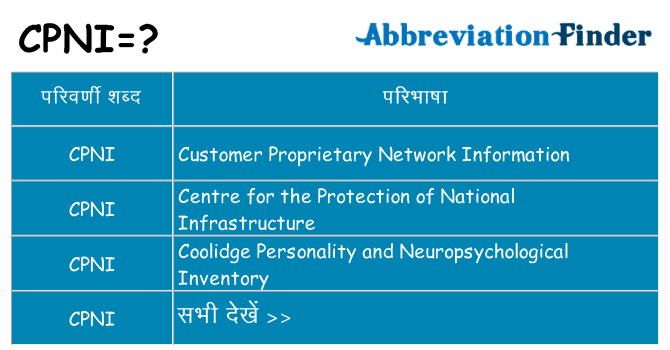 cpni का क्या अर्थ है