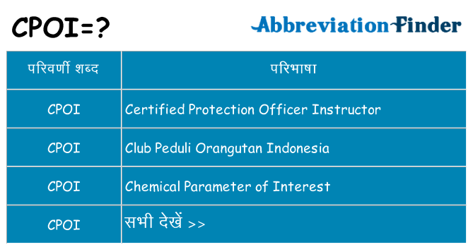 cpoi का क्या अर्थ है