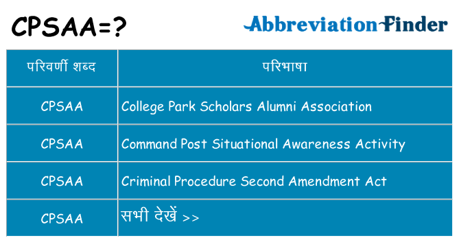 cpsaa का क्या अर्थ है