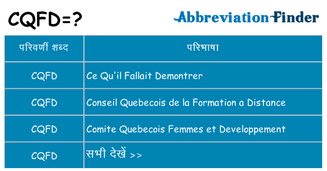 cqfd का क्या अर्थ है