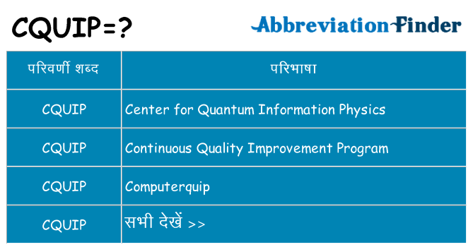 cquip का क्या अर्थ है