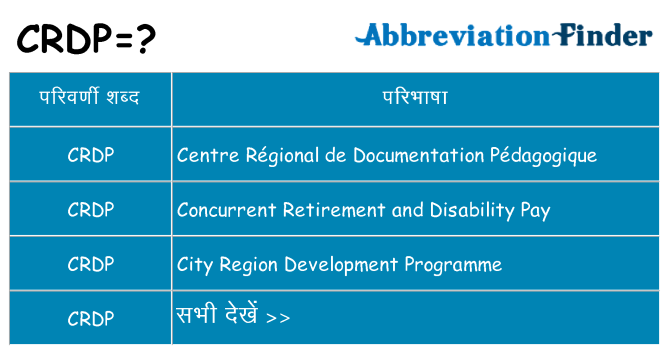 crdp का क्या अर्थ है
