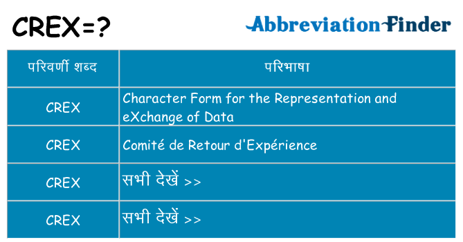 crex का क्या अर्थ है