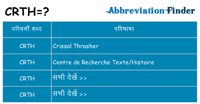 crth का क्या अर्थ है