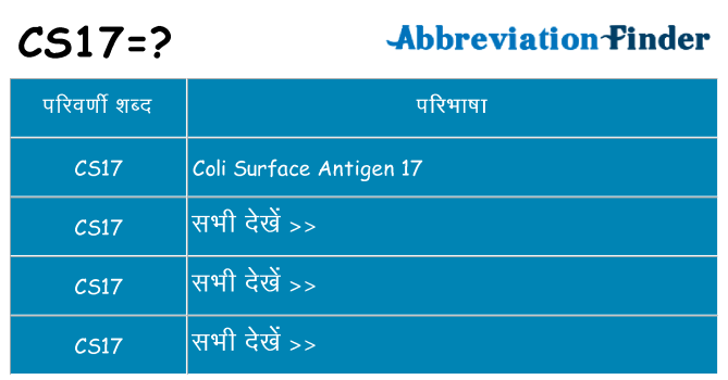 cs17 का क्या अर्थ है